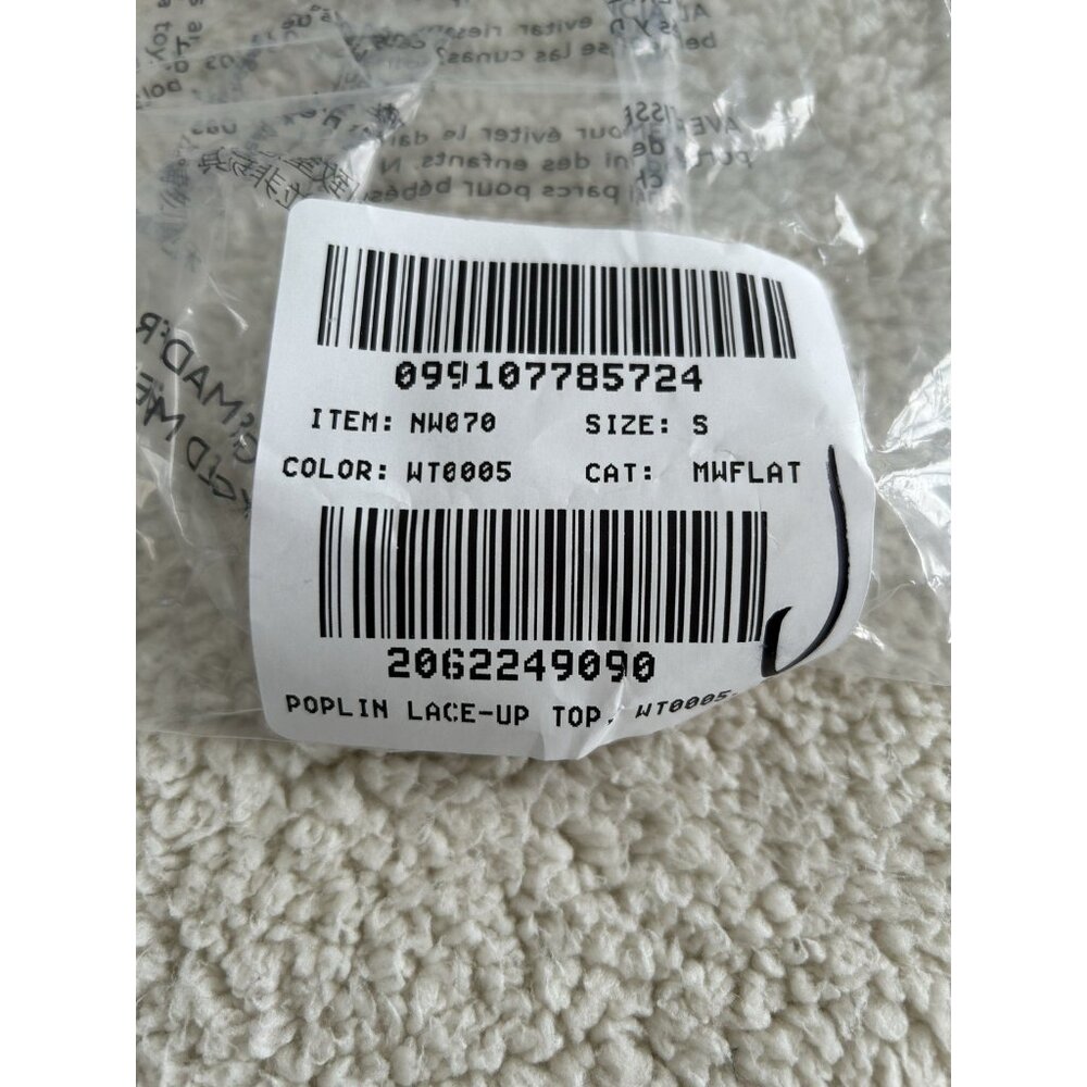 Madewell $98 Womens Short Sleeve Poplin Lace Up Top in White Size S #NW070 - Picture 12 of 12